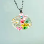 Mini Garden Pendant — Steel & Dried Mini Flowers