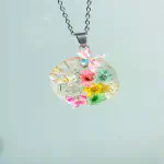 Mini Garden Pendant — Steel & Dried Mini Flowers