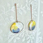 Conjunto Pensamientos Bicolor — Acero Dorado Rosa (Pendientes + Colgante)