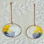 Conjunto Pensamientos Bicolor — Acero Dorado Rosa (Pendientes + Colgante)