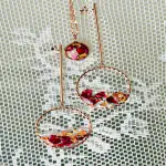 Conjunto Rosa de Pitimini y Pan de Oro — Acero Dorado Rosa (Pendientes + Colgante)
