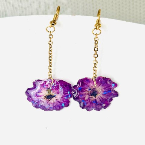 Pendientes Anémona Morada