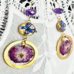 Pendientes Flor Morada con Amatista