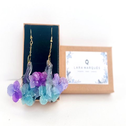 Pendientes Hortensia Fucsia