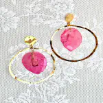 Pendientes Pétalo Rosa Fucsia